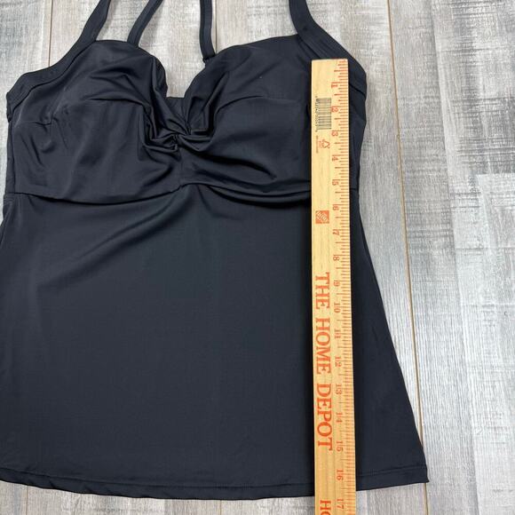 Title Nine Pele Tankini Top Solid Black Size 36DD - Picture 10 of 10